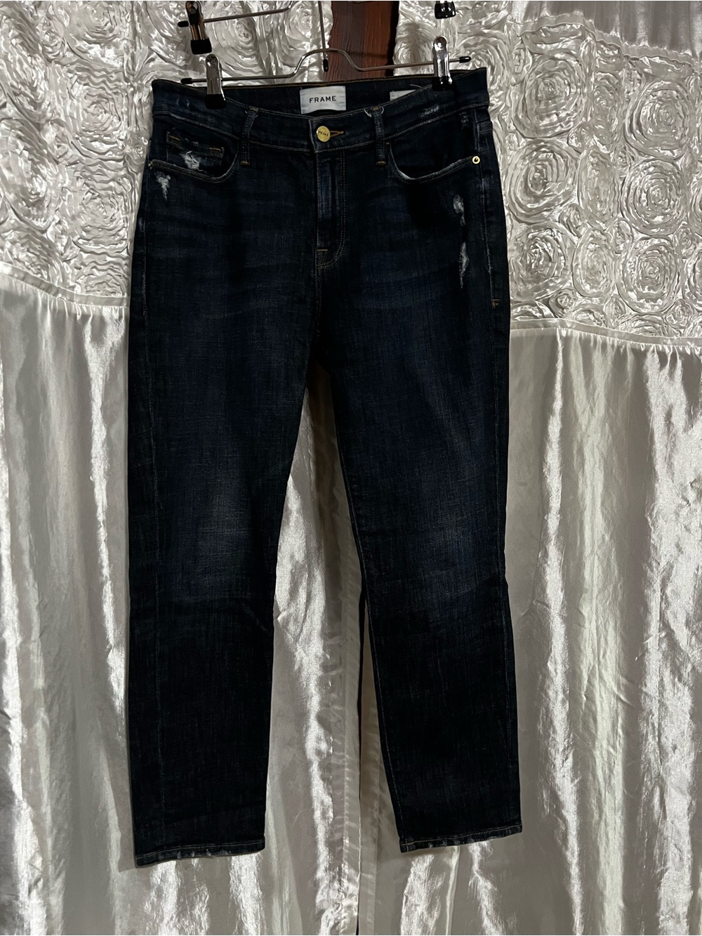 Frame Denim Black Cropped Ankle Jeans